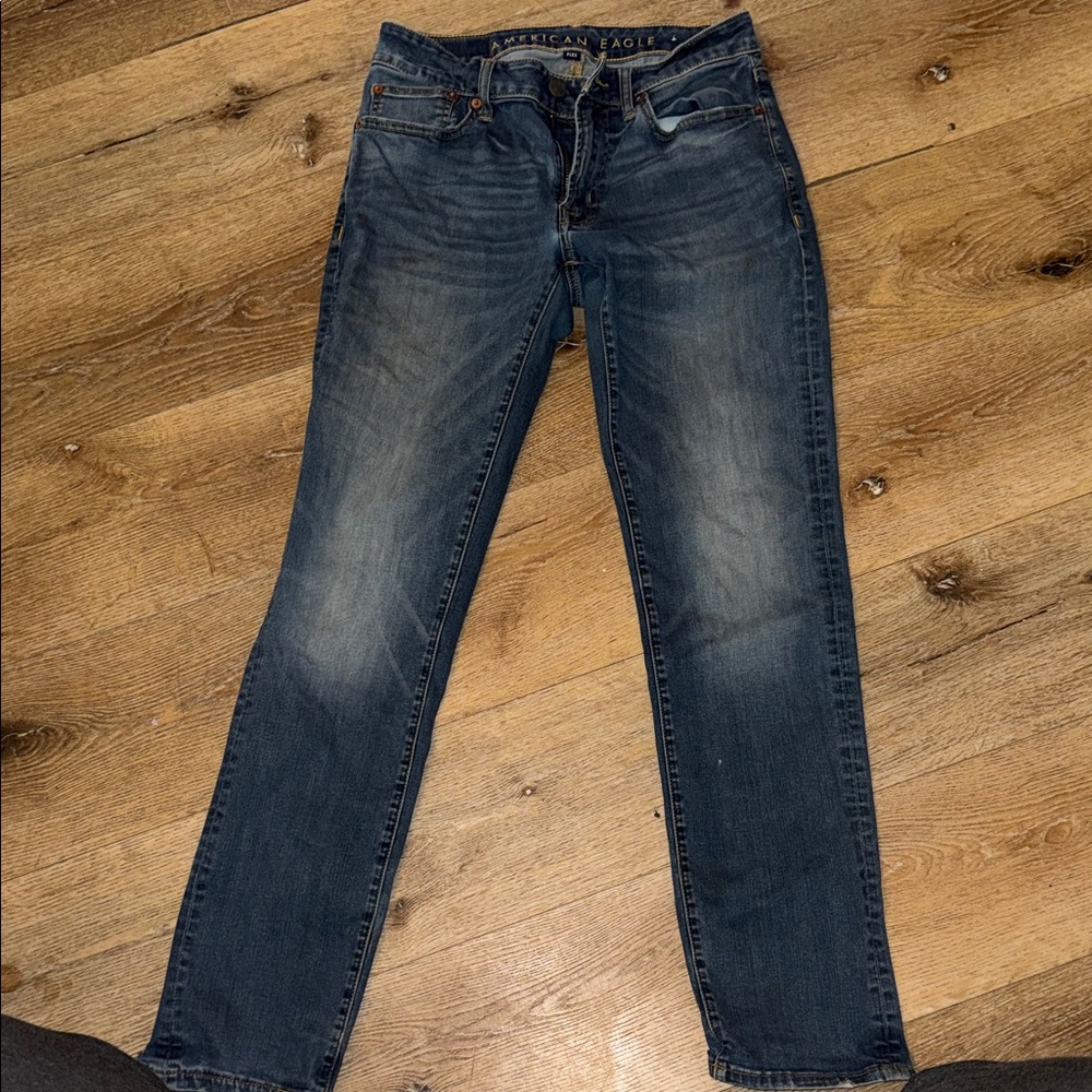 American Eagle Outfitters Men's Dark Blue Slim Jeans